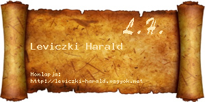 Leviczki Harald névjegykártya